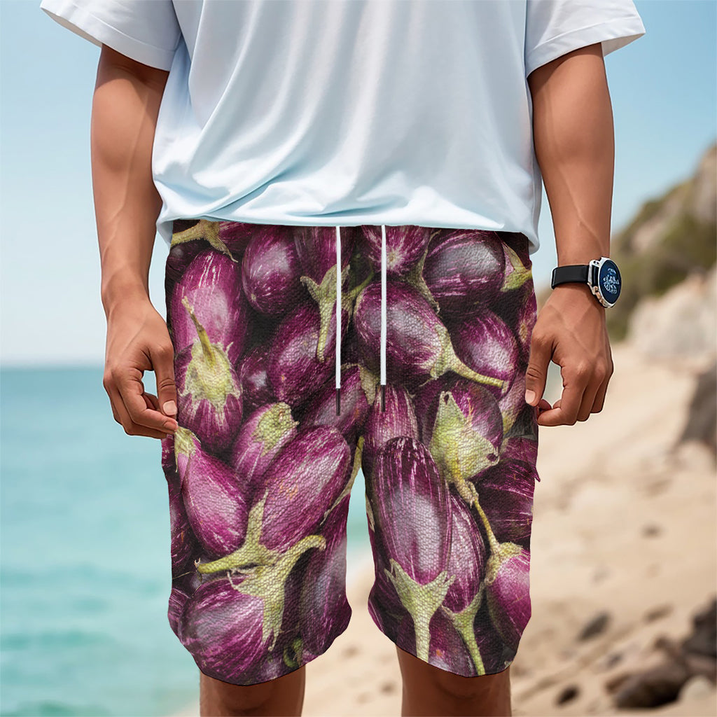 Eggplant Print Men's Cargo Shorts