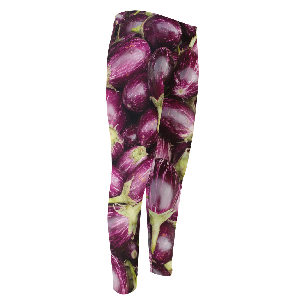 Eggplant Print Men's Compression Pants