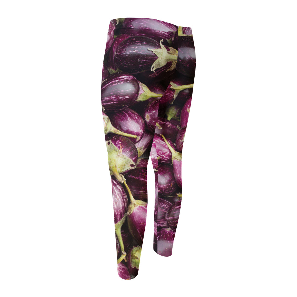 Eggplant Print Men's Compression Pants