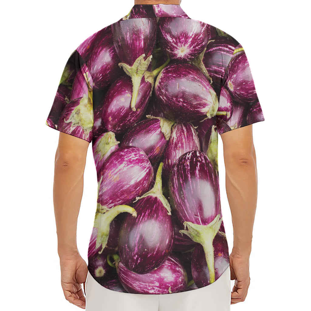 Eggplant Print Men's Deep V-Neck Shirt