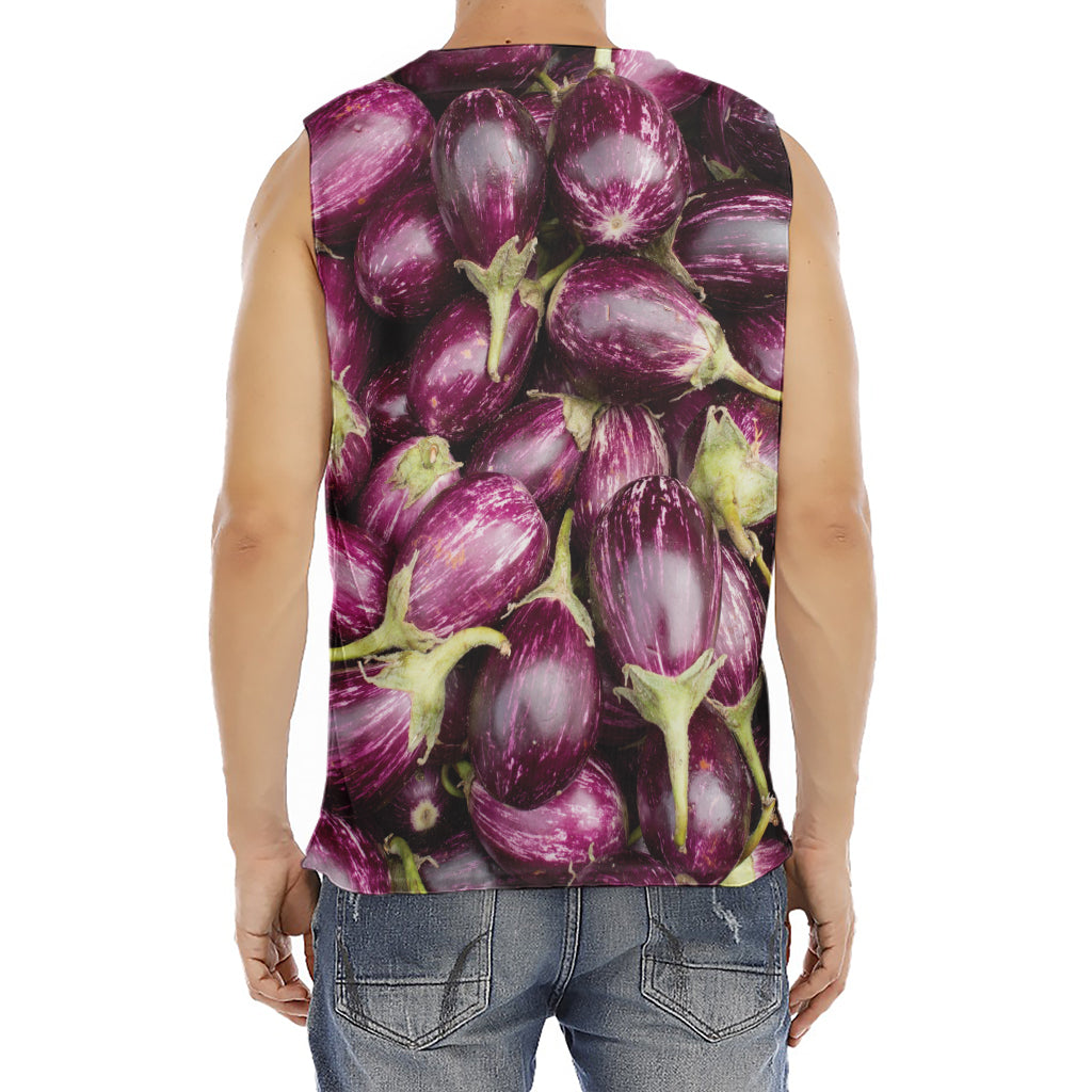 Eggplant Print Men's Fitness Tank Top