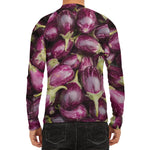 Eggplant Print Men's Long Sleeve Rash Guard