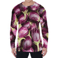 Eggplant Print Men's Long Sleeve T-Shirt