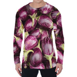 Eggplant Print Men's Long Sleeve T-Shirt