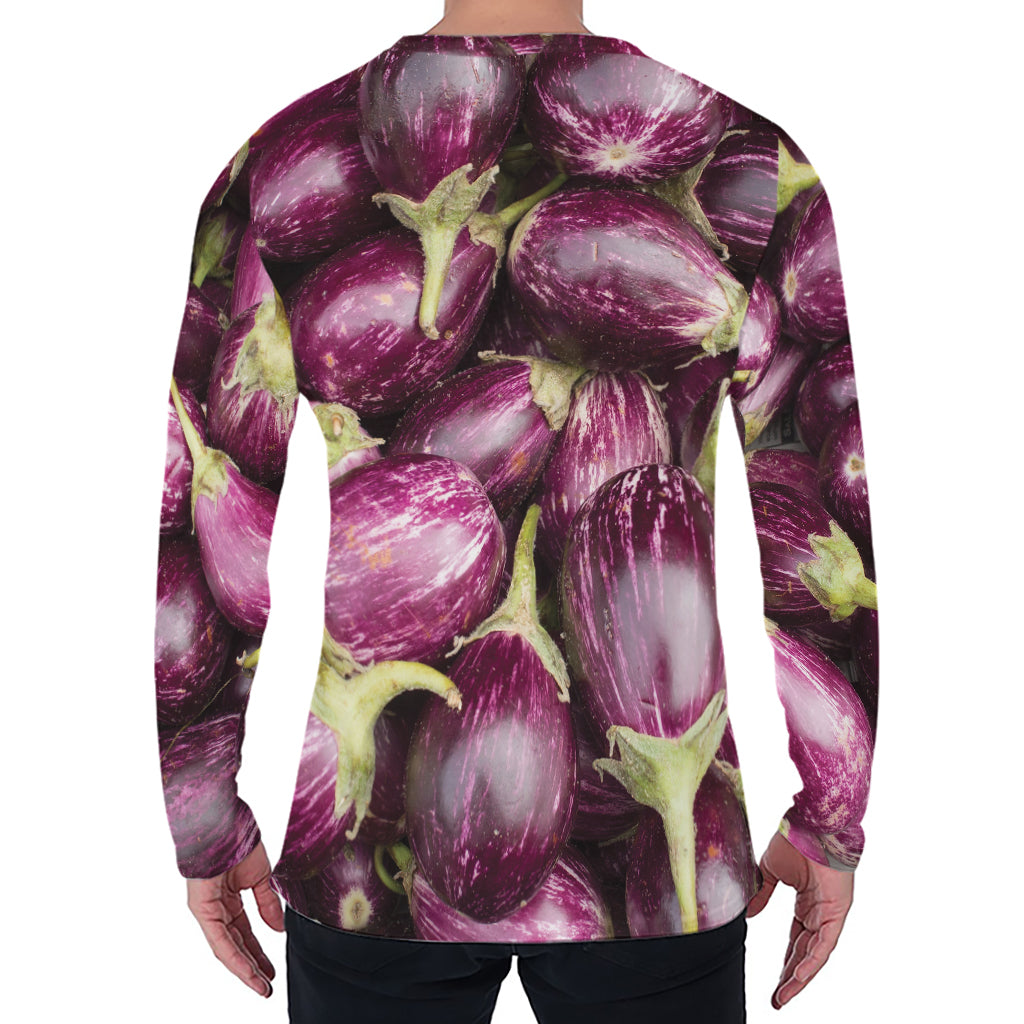 Eggplant Print Men's Long Sleeve T-Shirt