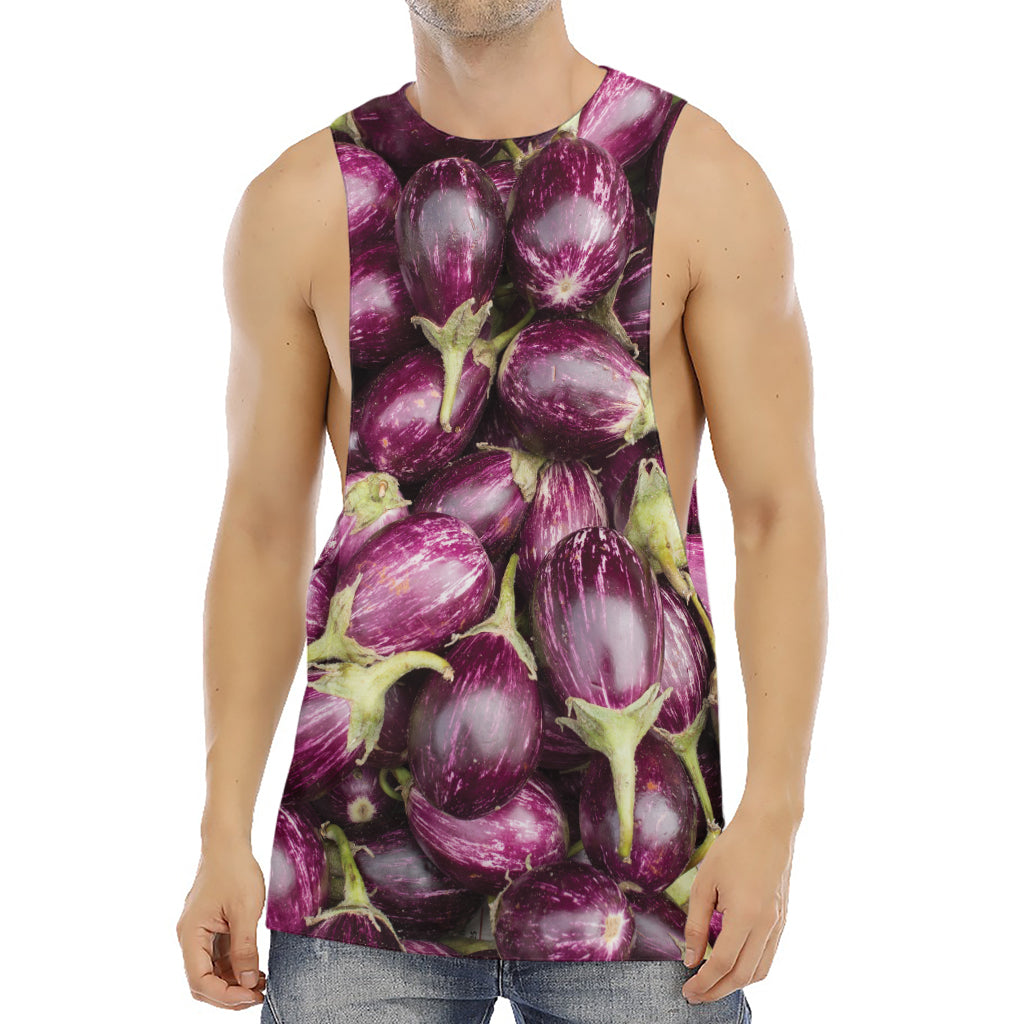 Eggplant Print Men's Muscle Tank Top