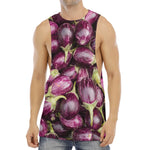 Eggplant Print Men's Muscle Tank Top