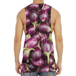 Eggplant Print Men's Muscle Tank Top