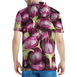 Eggplant Print Men's Polo Shirt