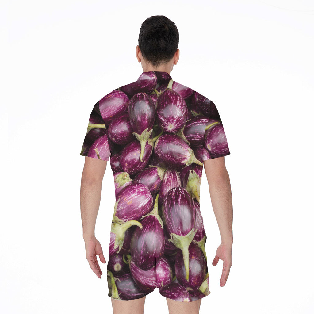 Eggplant Print Men's Rompers