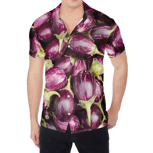 Eggplant Print Men's Shirt