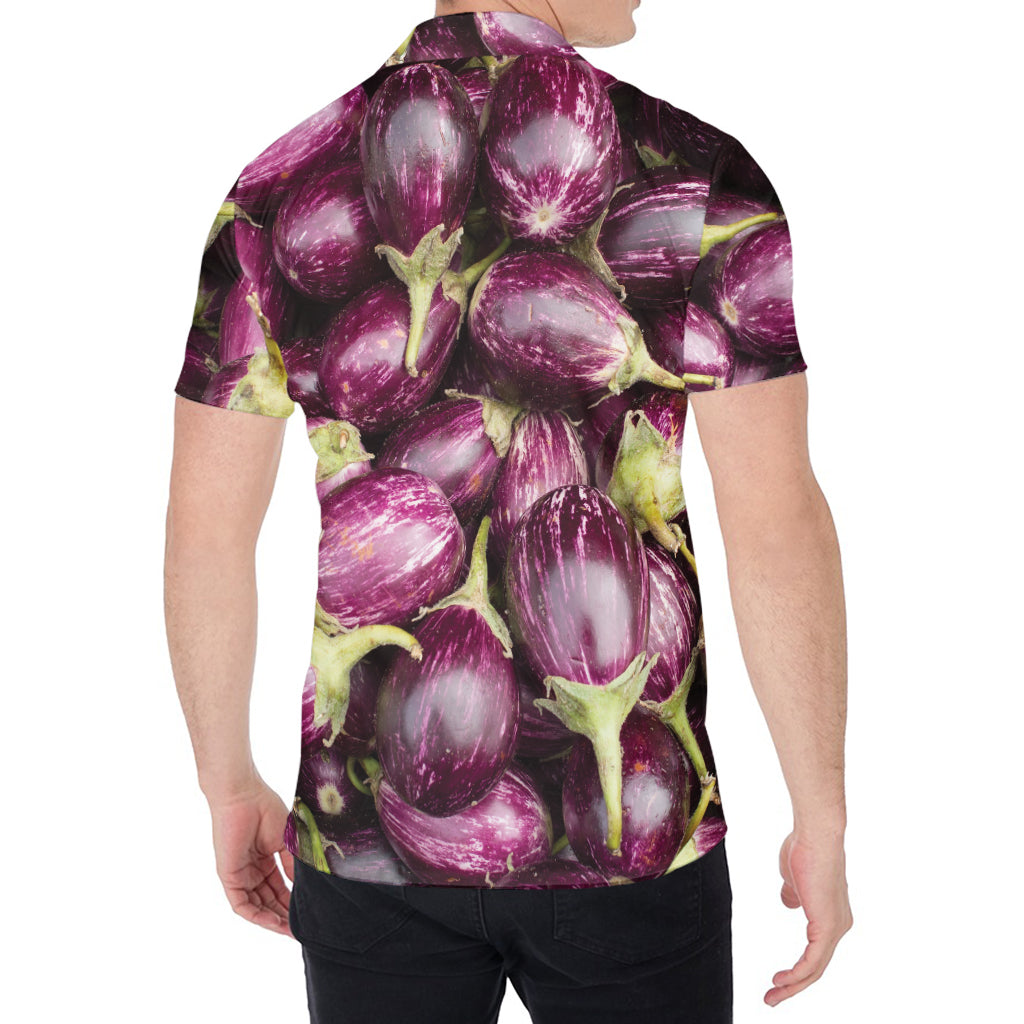 Eggplant Print Men's Shirt