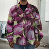 Eggplant Print Men's Shirt Jacket