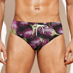 Eggplant Print Men's Swim Briefs