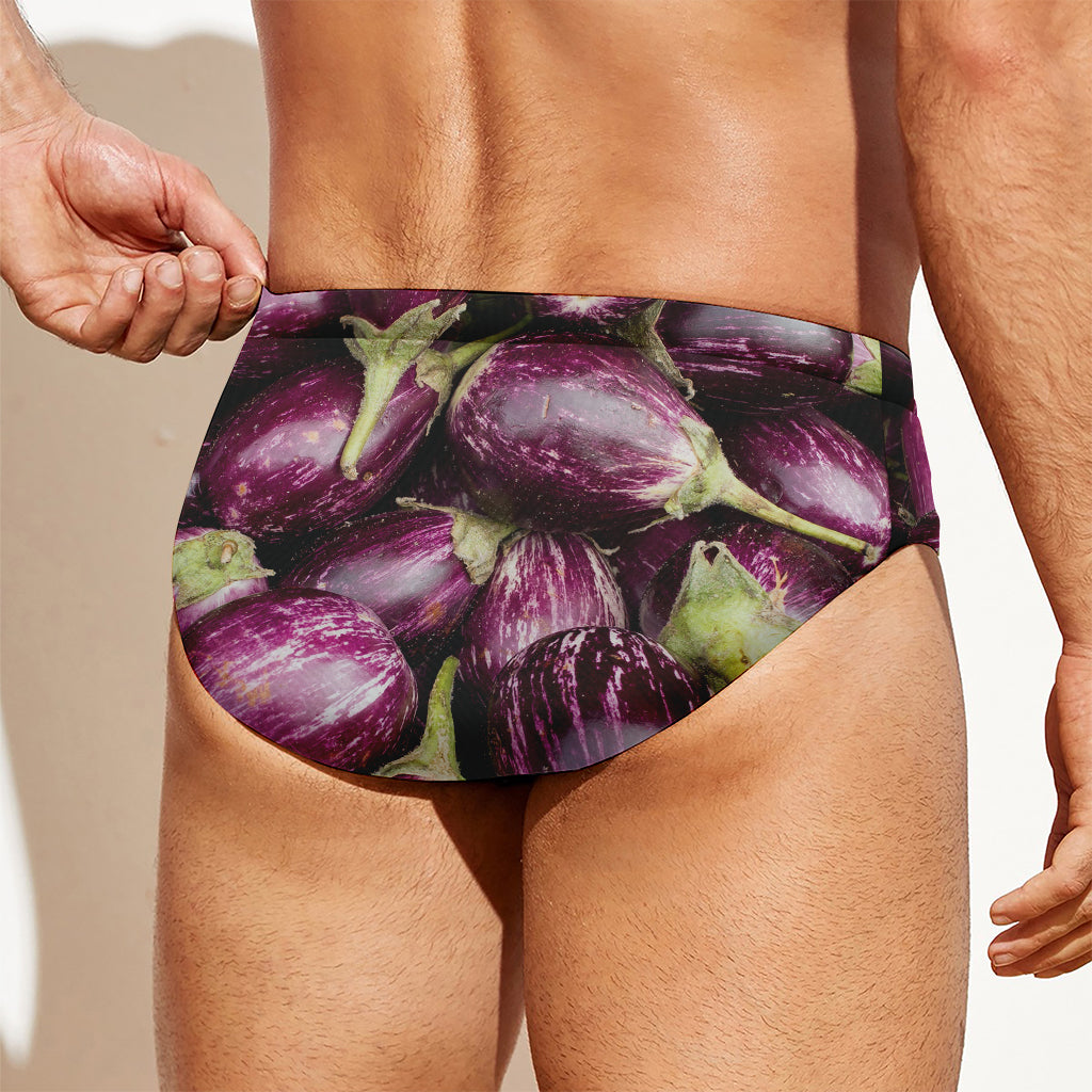 Eggplant Print Men's Swim Briefs