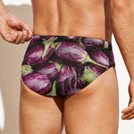 Eggplant Print Men's Swim Briefs