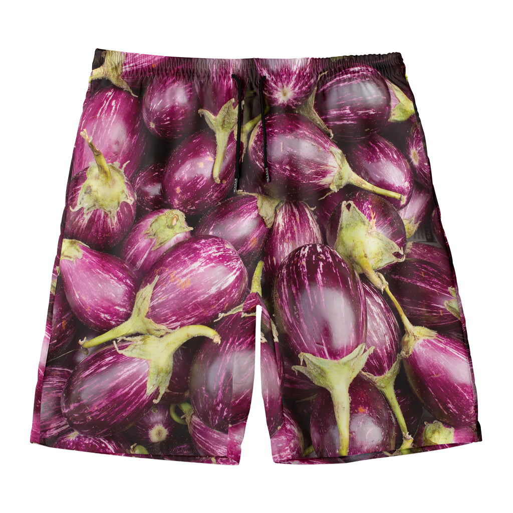 Eggplant Print Men's Swim Trunks