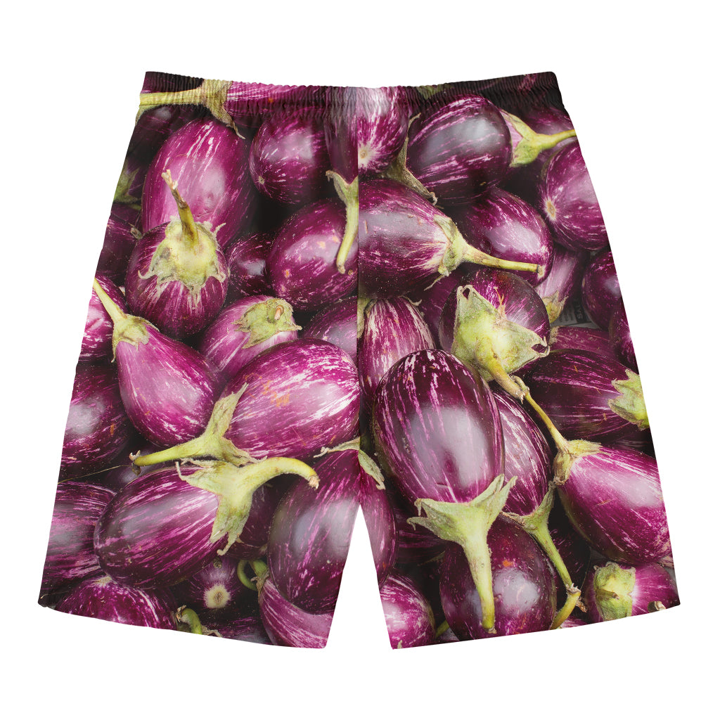Eggplant Print Men's Swim Trunks