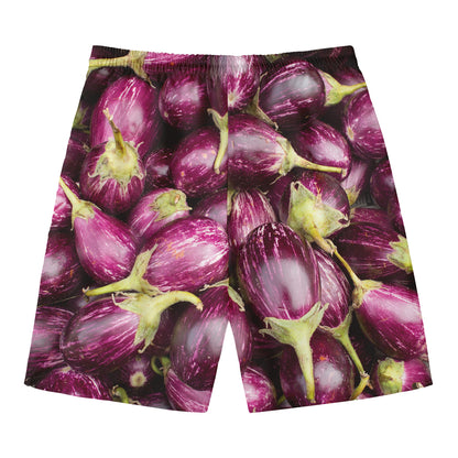 Eggplant Print Men's Swim Trunks