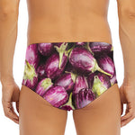 Eggplant Print Men's Triangle Swim Briefs