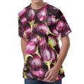 Eggplant Print Men's Velvet T-Shirt