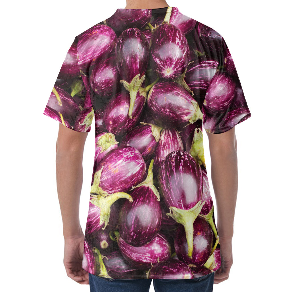 Eggplant Print Men's Velvet T-Shirt