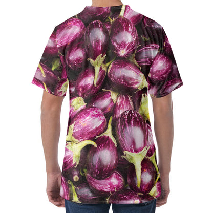 Eggplant Print Men's Velvet T-Shirt