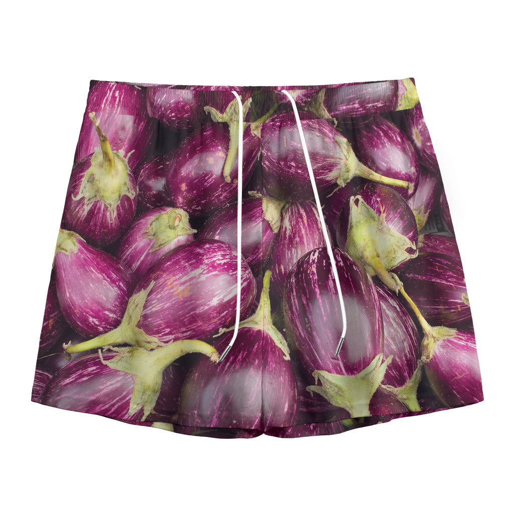 Eggplant Print Mesh Shorts