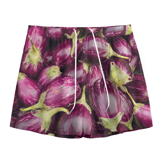 Eggplant Print Mesh Shorts