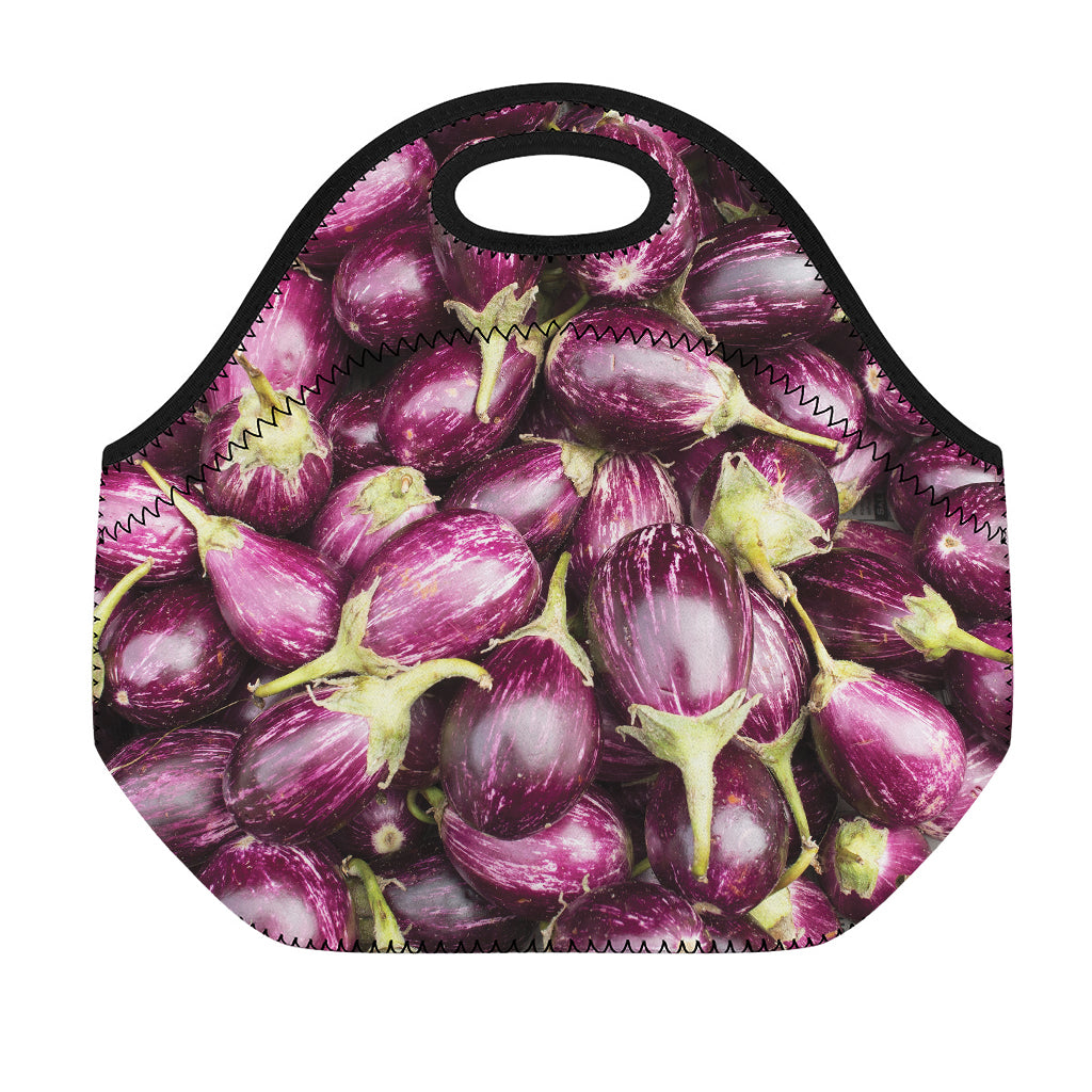 Eggplant Print Neoprene Lunch Bag