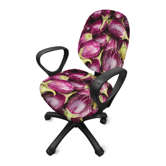 Eggplant Print Office Chair Cover