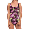 Eggplant Print One Piece Swimsuit