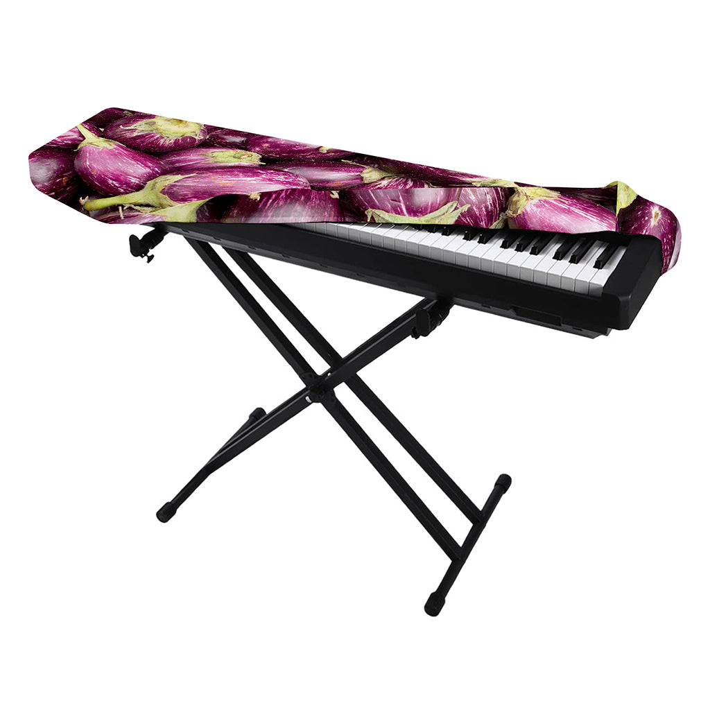 Eggplant Print Piano Keyboard Cover