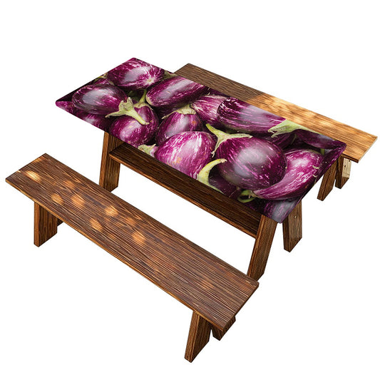 Eggplant Print Picnic Table Cover