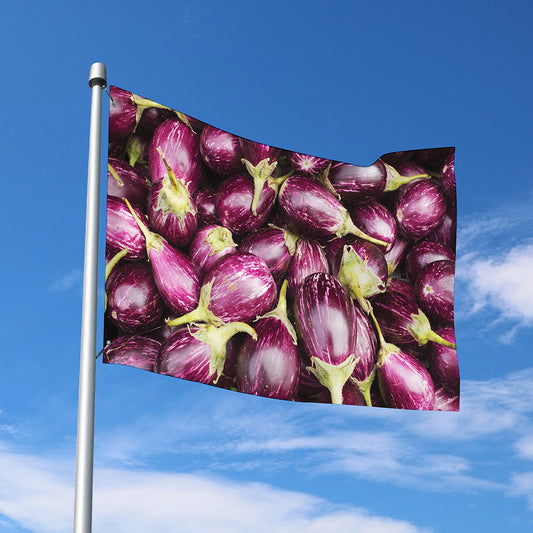 Eggplant Print Polyester Flag