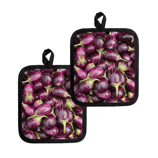 Eggplant Print Pot Holders
