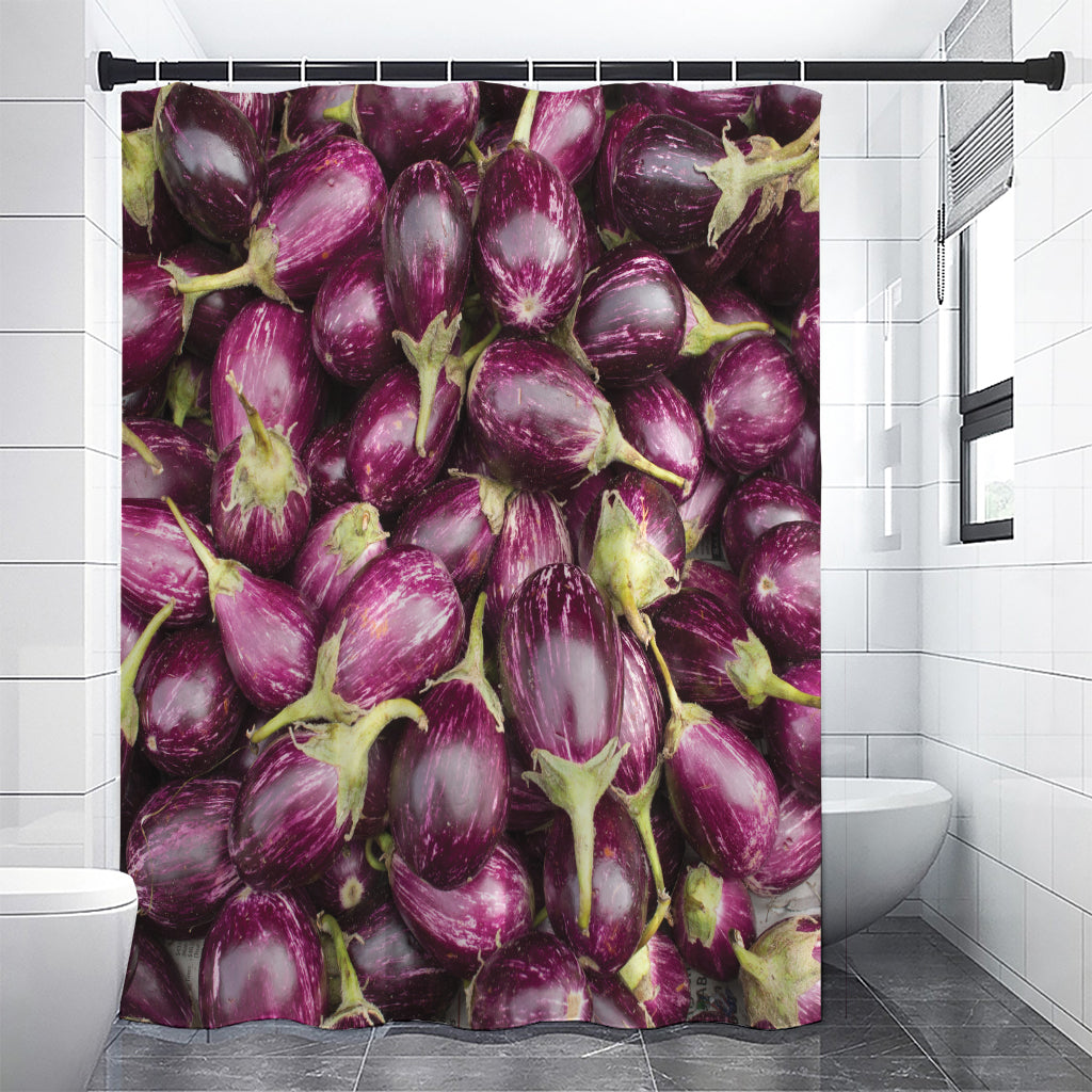 Eggplant Print Premium Shower Curtain