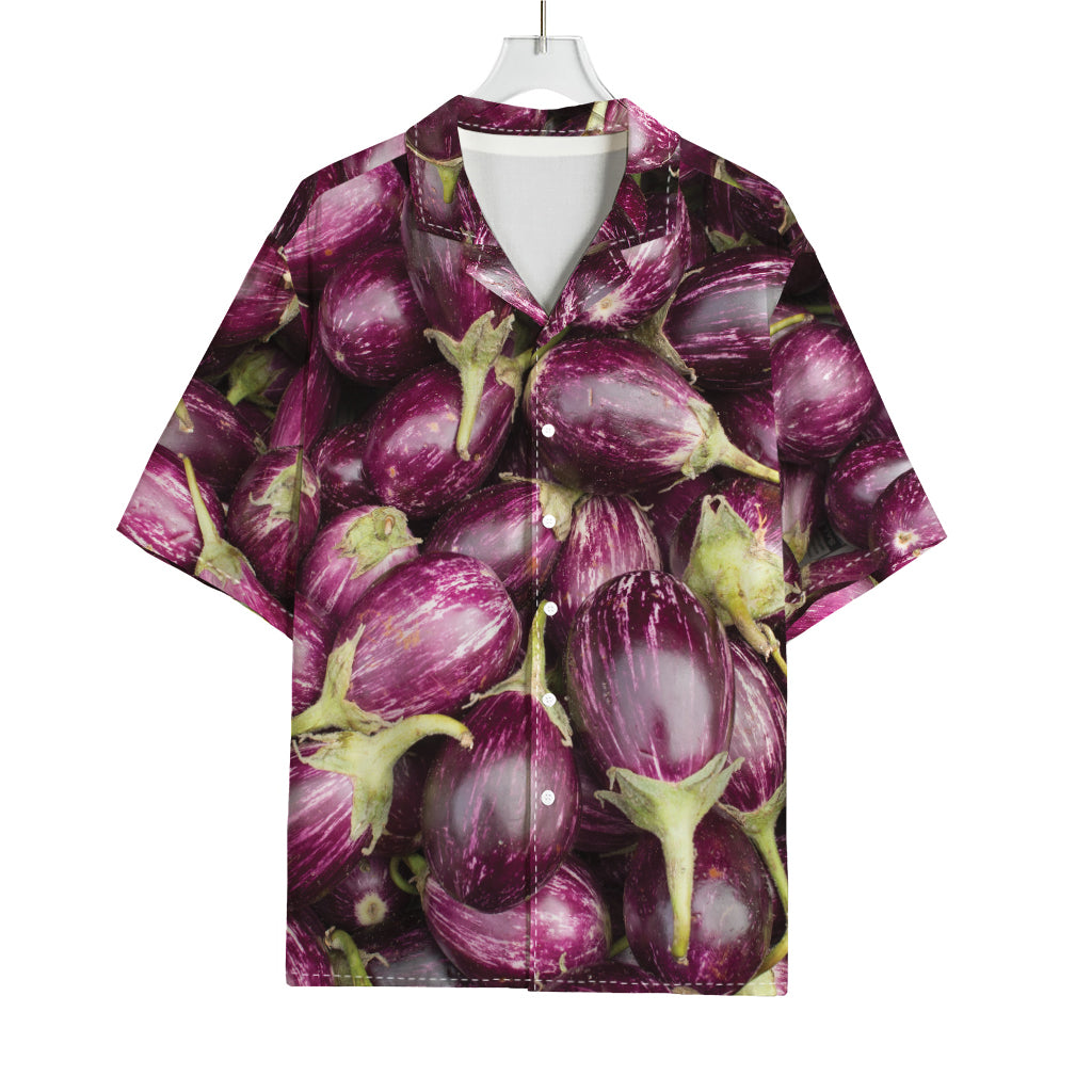 Eggplant Print Rayon Hawaiian Shirt