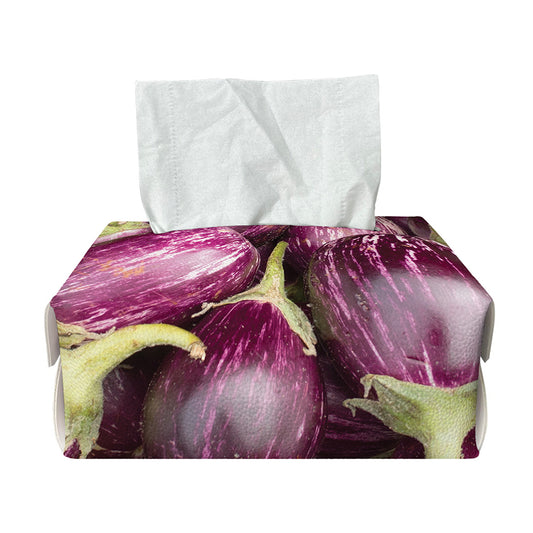 Eggplant Print Rectangle Tissue Box Cover