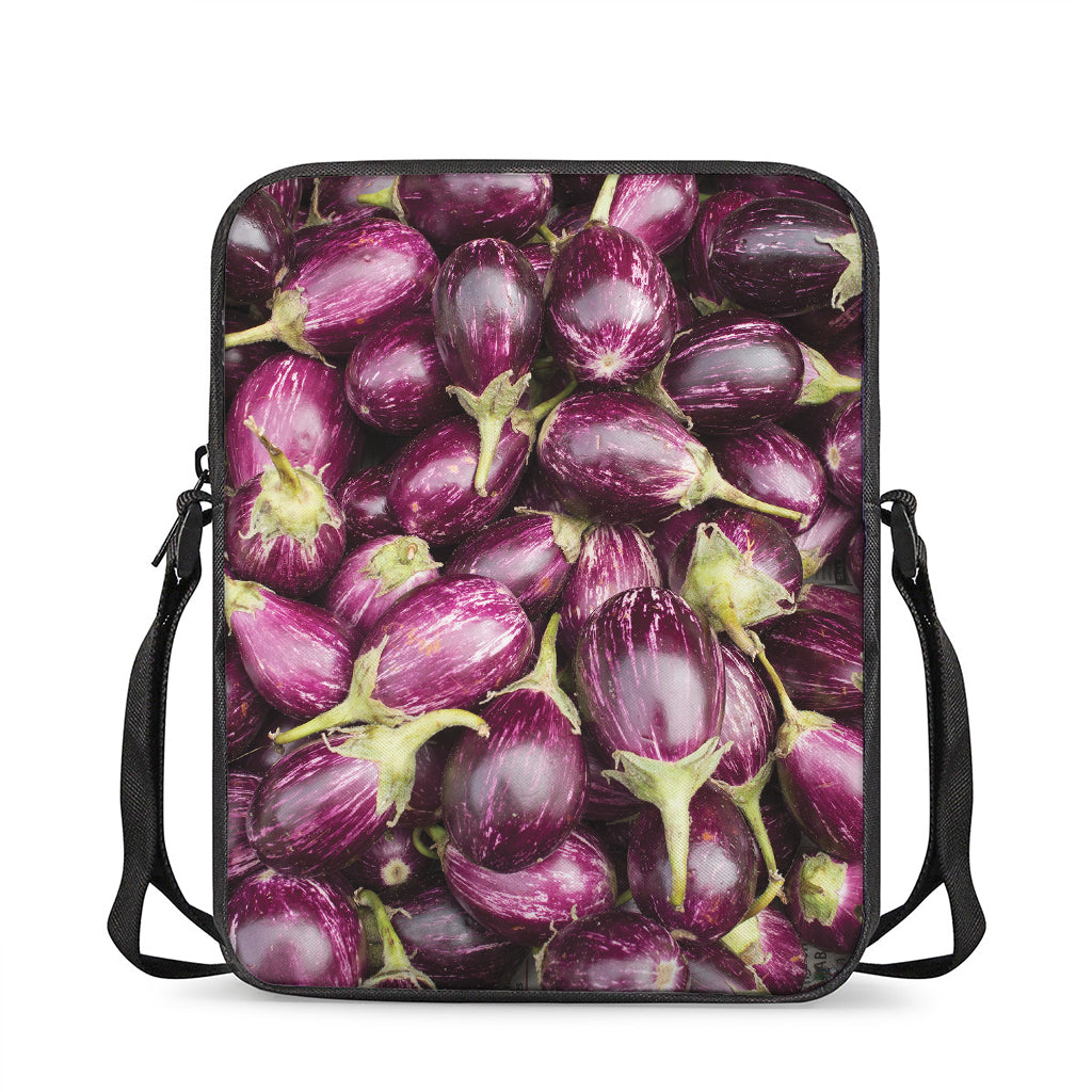 Eggplant Print Rectangular Crossbody Bag