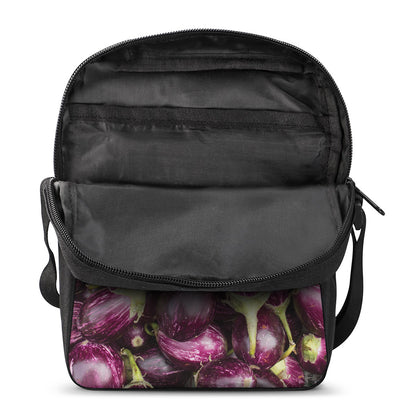 Eggplant Print Rectangular Crossbody Bag