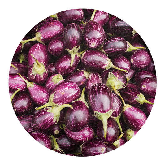 Eggplant Print Round Blanket