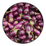 Eggplant Print Round Floor Mat