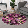 Eggplant Print Round Rug