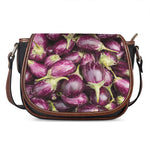 Eggplant Print Saddle Bag