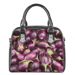 Eggplant Print Shoulder Handbag