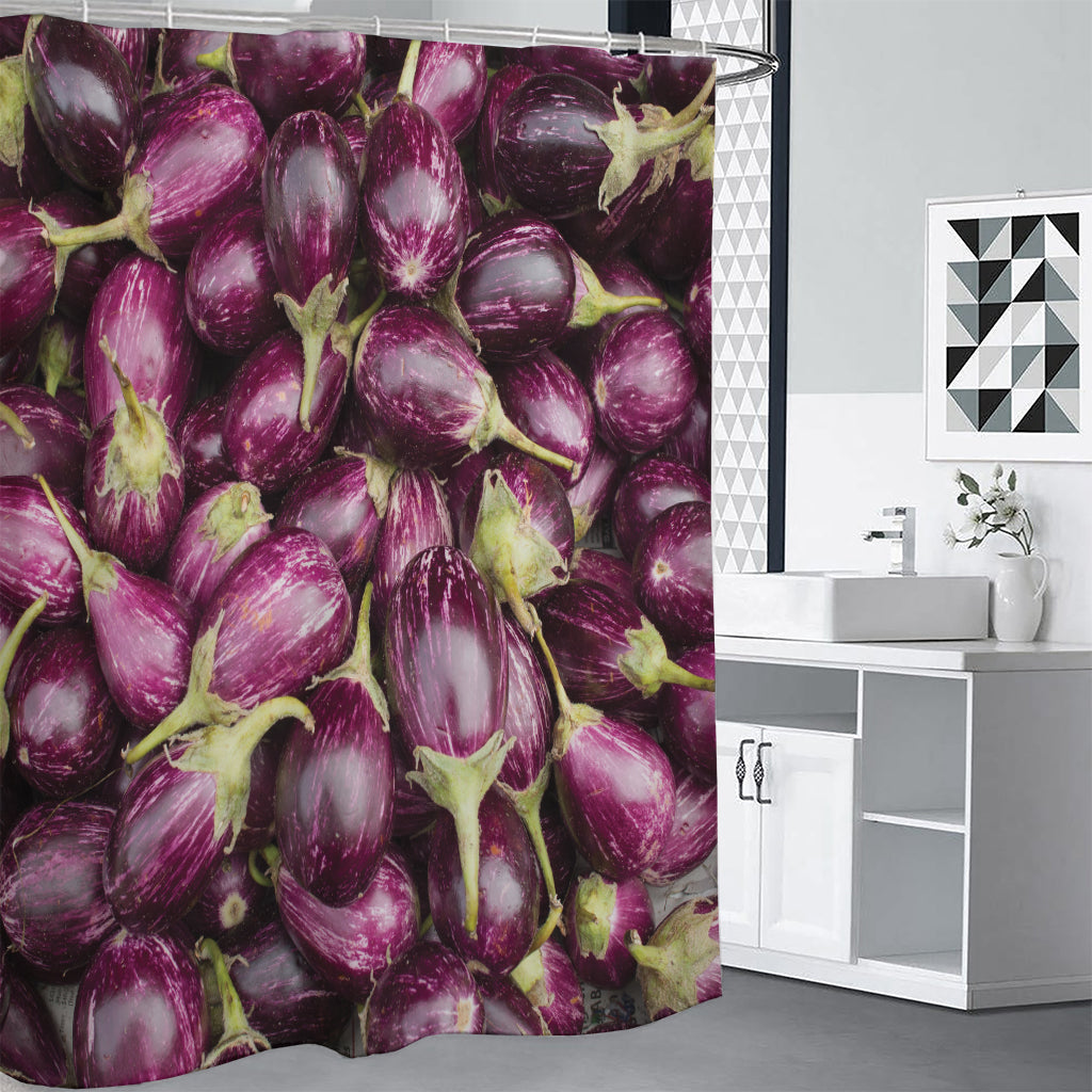 Eggplant Print Shower Curtain