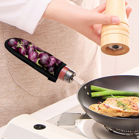 Eggplant Print Skillet Handle Cover