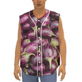 Eggplant Print Sleeveless Baseball Jersey
