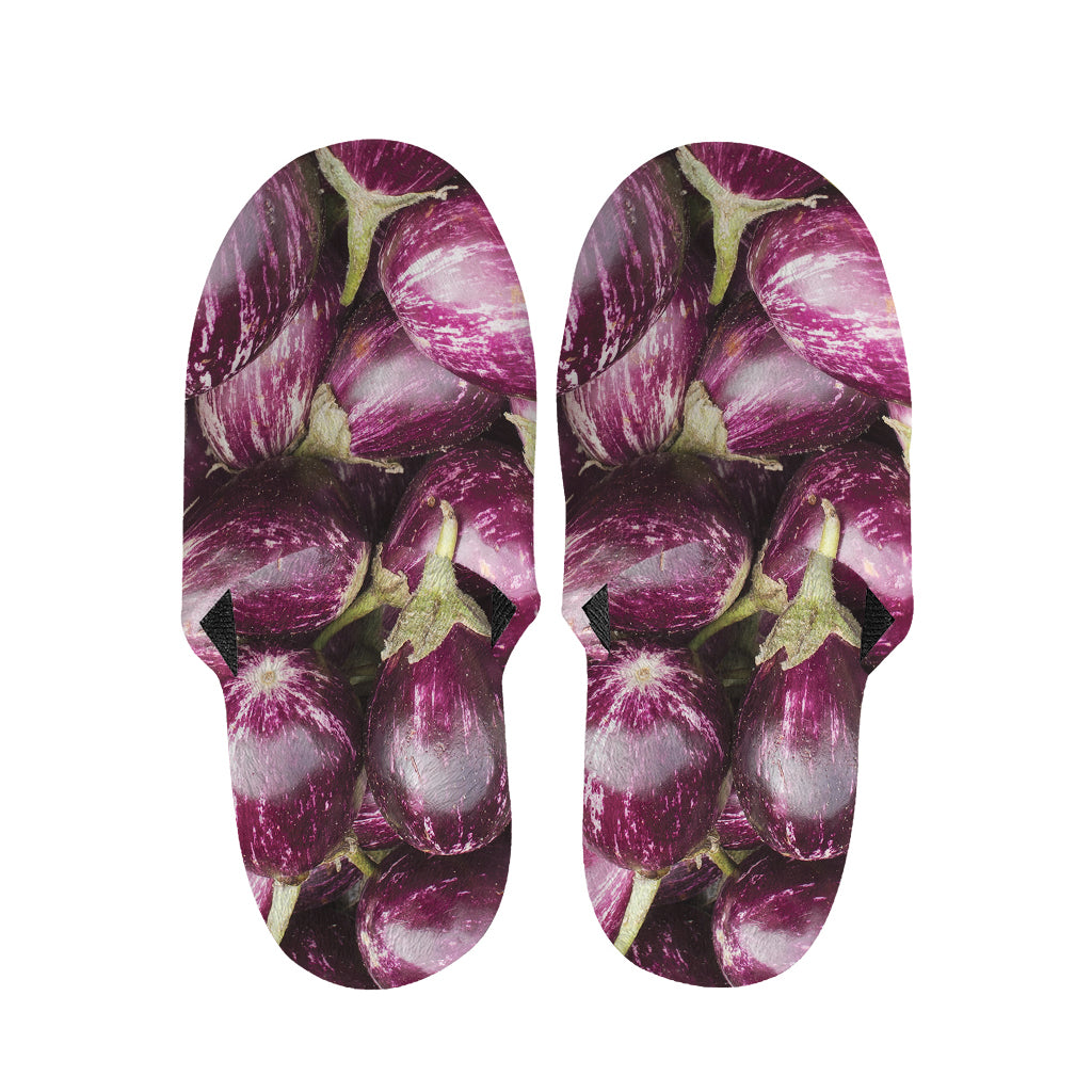 Eggplant Print Slippers